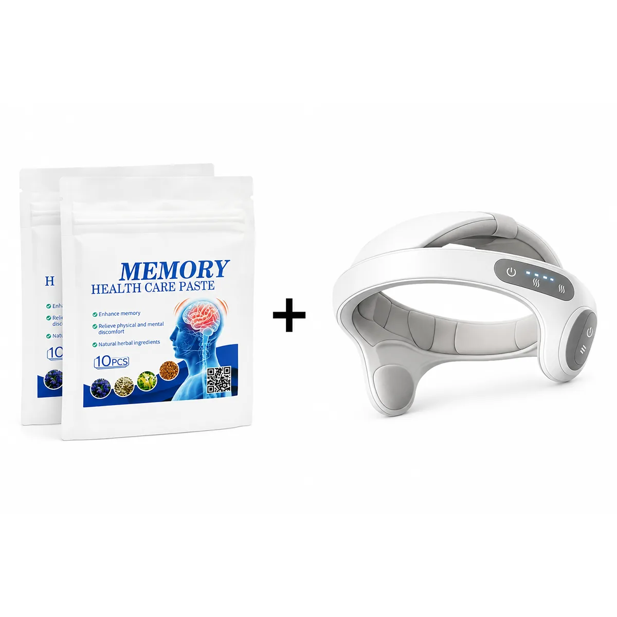 Memory & Focus Botanical Patch and head & neck massager bundle